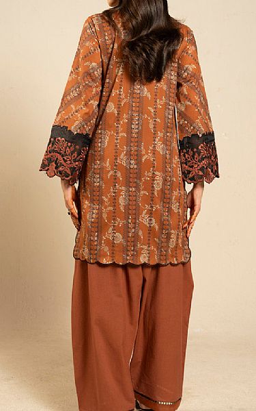 Alkaram Ruddy Brown Lawn Suit (2 pcs) | Pakistani Lawn Dress in USA- Image 2