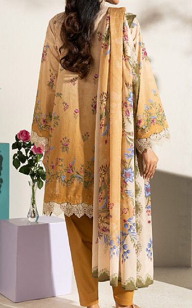 Alkaram Mustard Lawn Suit (2 pcs) | Pakistani Lawn Dress in USA- Image 2