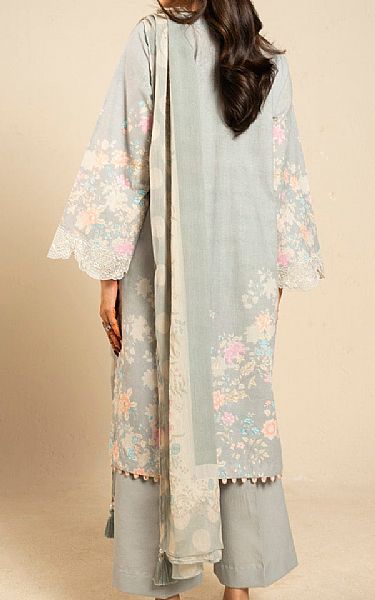 Alkaram Grey Dobby Suit | Pakistani Lawn Dress in USA- Image 2
