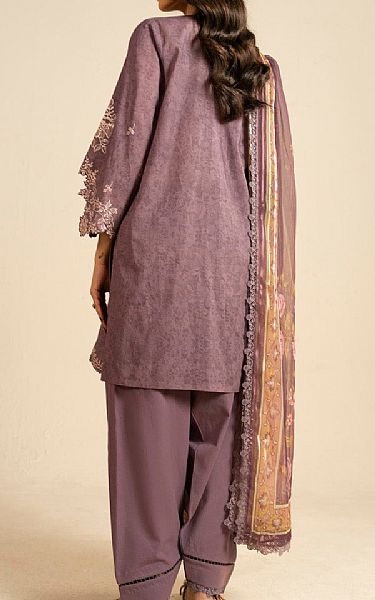 Alkaram Mauve Lawn Suit | Pakistani Lawn Dress in USA- Image 2