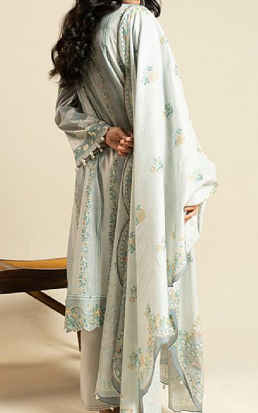 Alkaram Light Grey Lawn Suit (2 pcs) | Pakistani Lawn Dress in USA- Image 2