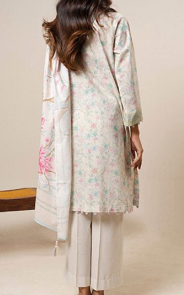 Alkaram Off White Lawn Suit (2 pcs) | Pakistani Lawn Dress in USA- Image 2