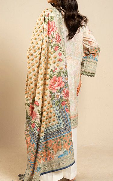 Alkaram Off White Lawn Suit | Pakistani Lawn Dress in USA- Image 2