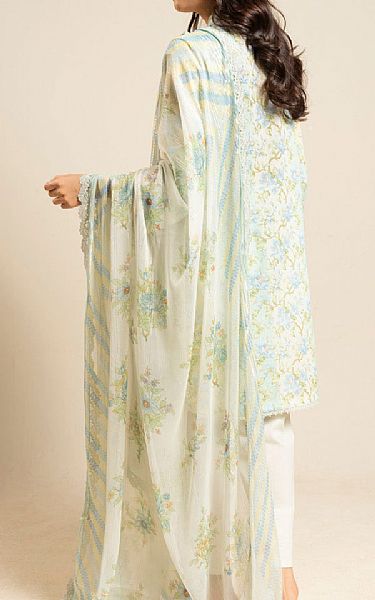 Alkaram Off White Lawn Suit | Pakistani Lawn Dress in USA- Image 2