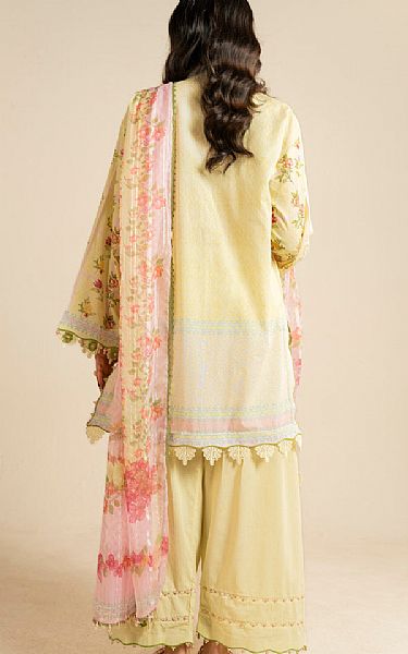 Alkaram Pastel Yellow Lawn Suit | Pakistani Lawn Dress in USA- Image 2