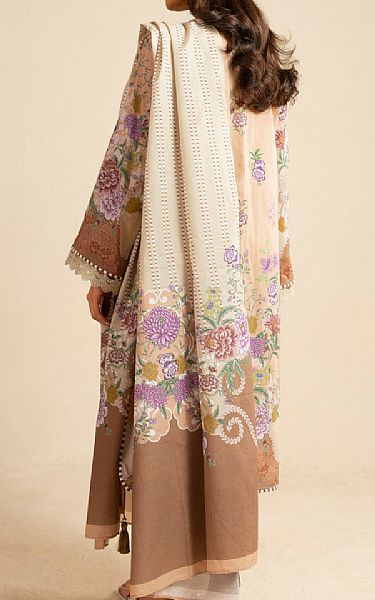 Alkaram Fawn Lawn Suit | Pakistani Lawn Dress in USA- Image 2