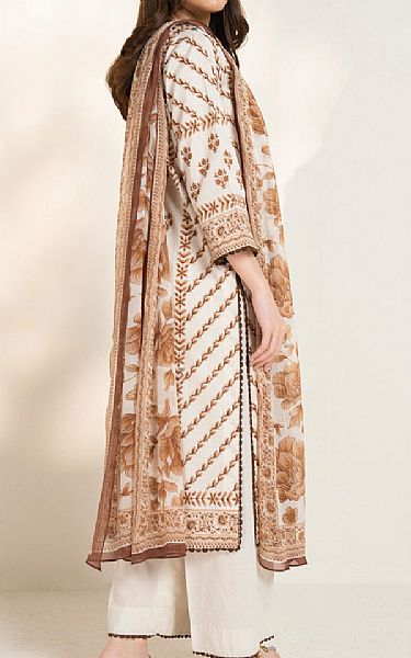 Alkaram Off White Lawn Suit | Pakistani Lawn Dress in USA- Image 2