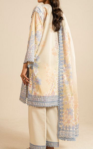 Alkaram Cream Lawn Suit | Pakistani Lawn Dress in USA- Image 2