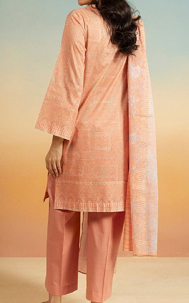 Alkaram Peach Lawn Suit | Pakistani Lawn Dress in USA- Image 2