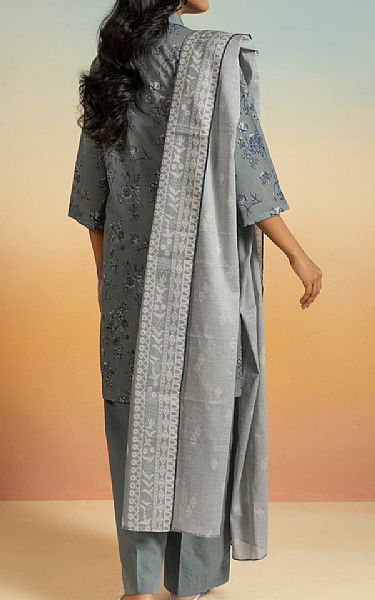 Alkaram Grey Lawn Suit | Pakistani Lawn Dress in USA- Image 2