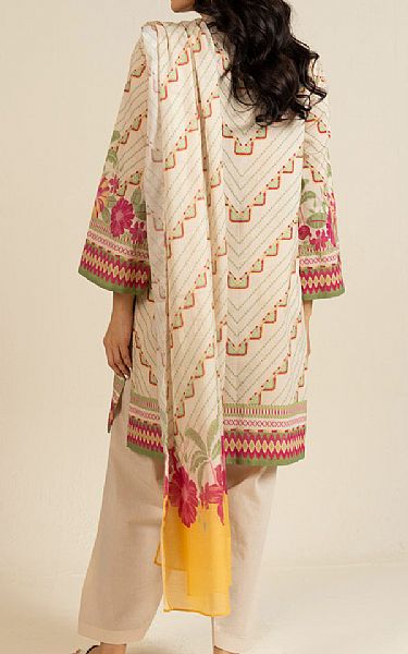 Alkaram Ivory Lawn Suit | Pakistani Lawn Dress in USA- Image 2