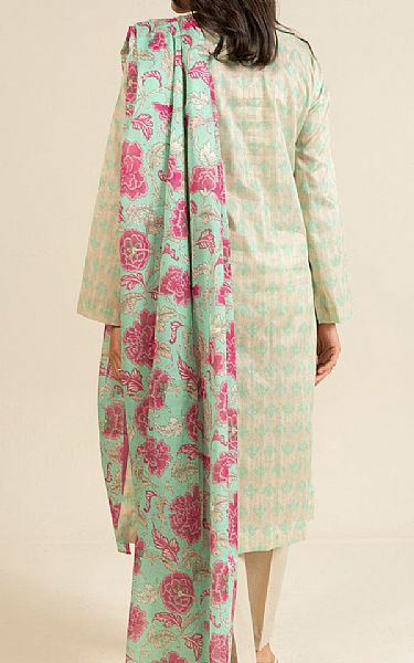 Alkaram Beige/Mint Lawn Suit | Pakistani Lawn Dress in USA- Image 2