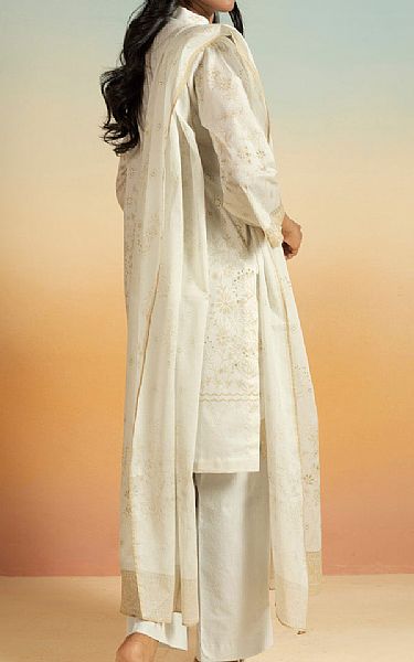 Alkaram White Lawn Suit | Pakistani Lawn Dress in USA- Image 2
