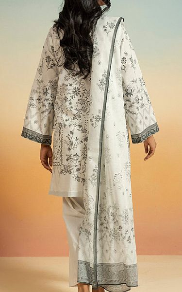 Alkaram Off White Lawn Suit | Pakistani Lawn Dress in USA- Image 2