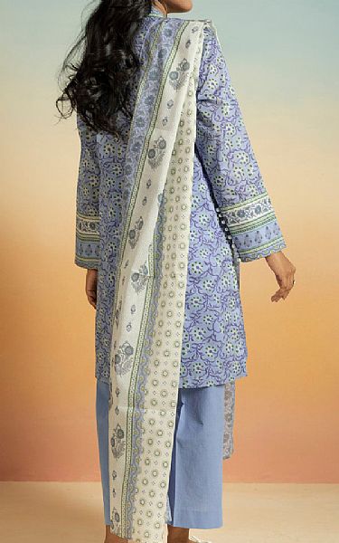 Alkaram Pastel Blue Lawn Suit | Pakistani Lawn Dress in USA- Image 2