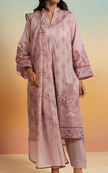 Alkaram Light Mauve Lawn Suit | Pakistani Lawn Dress in USA- Image 1