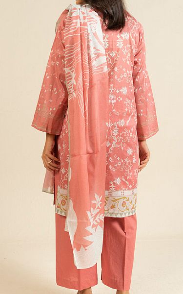 Alkaram Light Coral Lawn Suit | Pakistani Lawn Dress in USA- Image 2