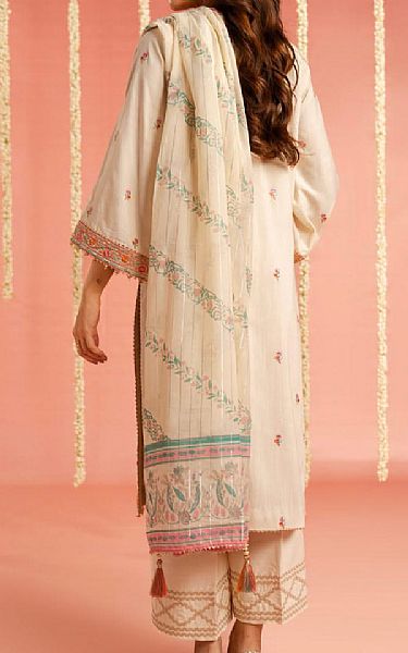 Alkaram Ivory Lawn Suit | Pakistani Lawn Dress in USA- Image 2