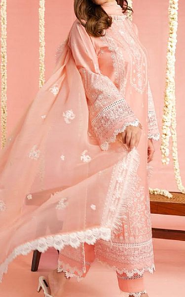 Alkaram Light Peach Lawn Suit | Pakistani Lawn Dress in USA- Image 1