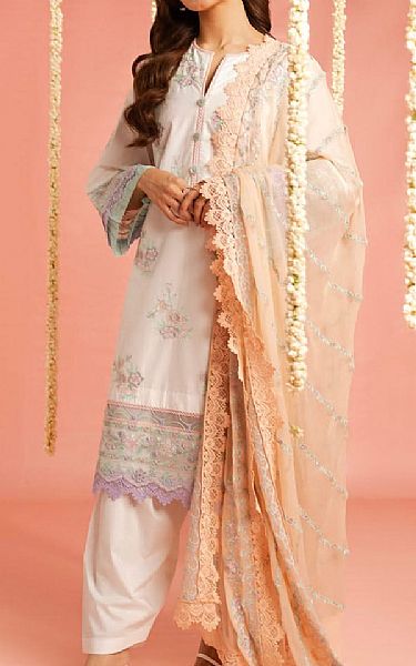 Alkaram Off White Lawn Suit | Pakistani Lawn Dress in USA- Image 1