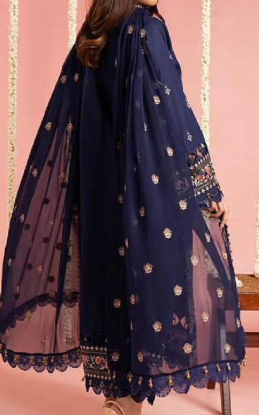Alkaram Navy Blue Lawn Suit | Pakistani Lawn Dress in USA- Image 2