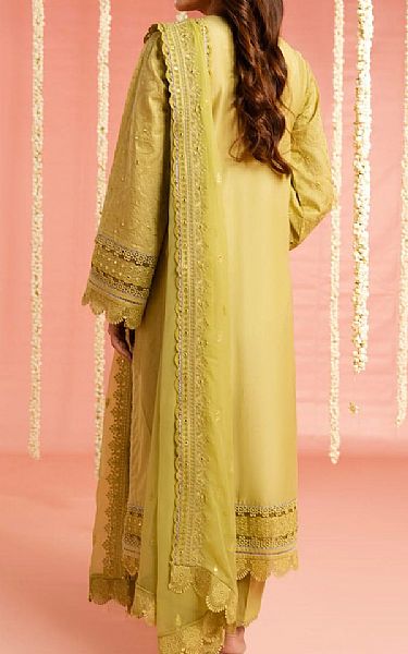 Alkaram Light Olive Green Lawn Suit | Pakistani Lawn Dress in USA- Image 2