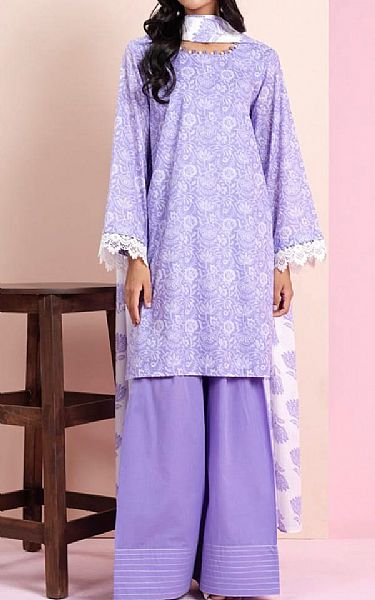 Alkaram Pale Purple Lawn Suit (2 pcs) | Pakistani Lawn Dress in USA- Image 1
