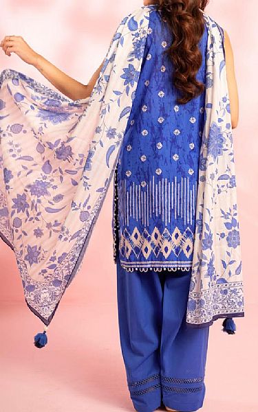 Alkaram Royal Blue Lawn Suit | Pakistani Lawn Dress in USA- Image 2