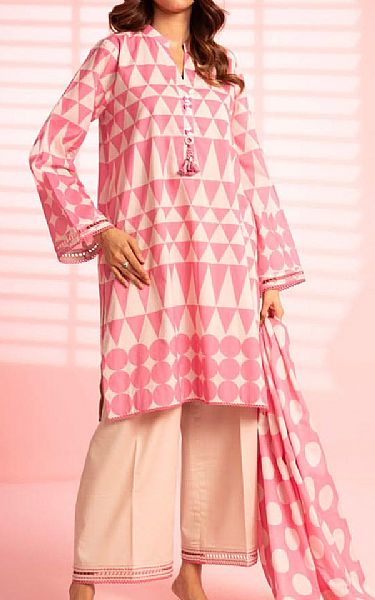 Alkaram Ivory/Pink Lawn Suit | Pakistani Lawn Dress in USA- Image 1