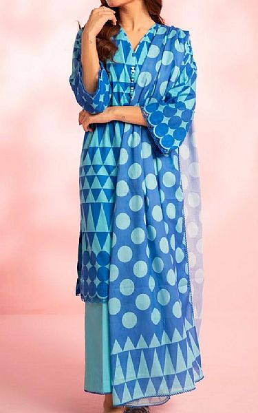 Alkaram Blue Lawn Suit | Pakistani Lawn Dress in USA- Image 1