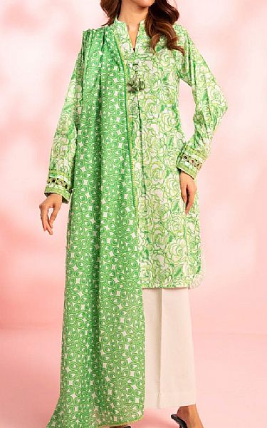 Alkaram Pastel Green Lawn Suit | Pakistani Lawn Dress in USA- Image 1