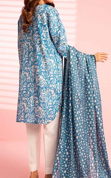 Alkaram Green/Off White Lawn Suit | Pakistani Lawn Dress in USA- Image 2