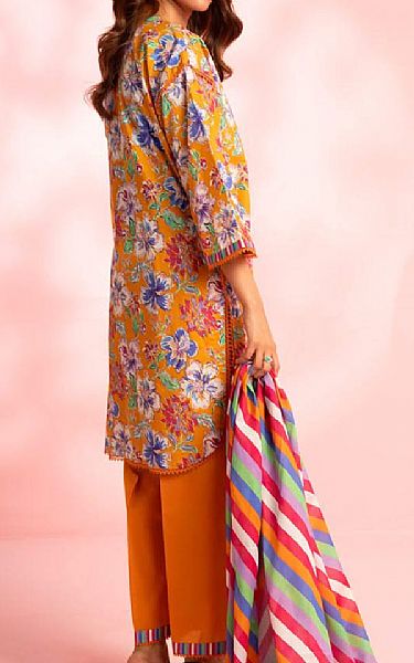 Alkaram Orange Lawn Suit | Pakistani Lawn Dress in USA- Image 2