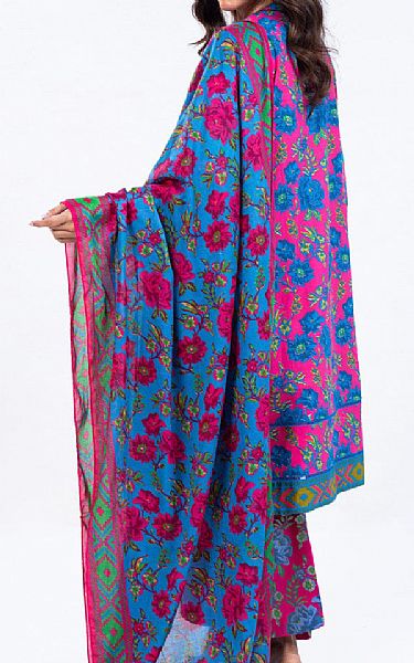 Alkaram Deep Pink/Blue Lawn Suit | Pakistani Lawn Suits- Image 2