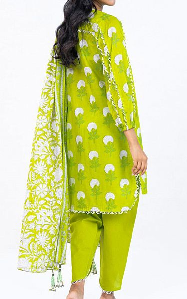 Alkaram Lime Green Lawn Suit | Pakistani Lawn Suits- Image 2
