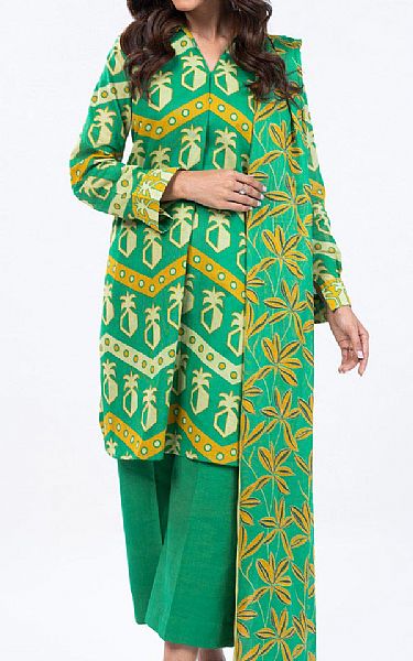 Alkaram Jade Green Lawn Suit | Pakistani Lawn Suits- Image 1