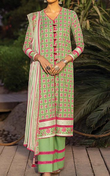 Alkaram Pastel Green Lawn Suit (2 Pcs) | Pakistani Lawn Suits- Image 1