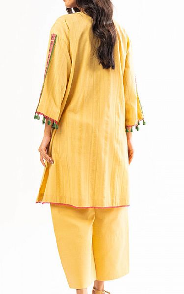 Alkaram Yellow Dobby Suit (2 Pcs) | Pakistani Lawn Suits- Image 2