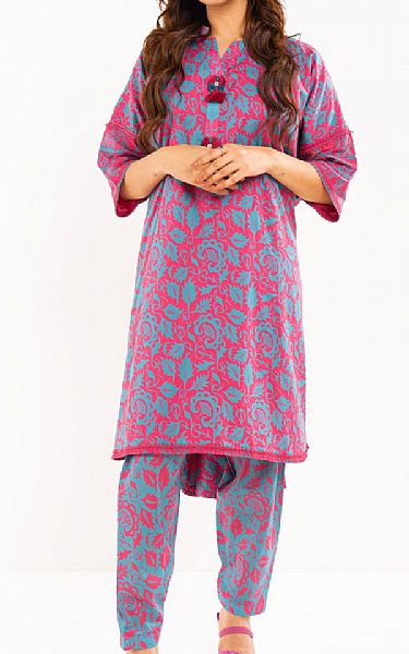 Alkaram Tea Pink Lawn Suit (2 Pcs) | Pakistani Lawn Suits- Image 1