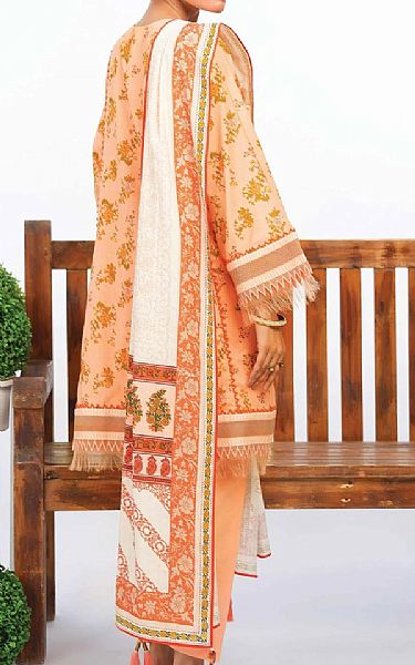 Alkaram Peach Lawn Suit (2 Pcs) | Pakistani Lawn Suits- Image 2