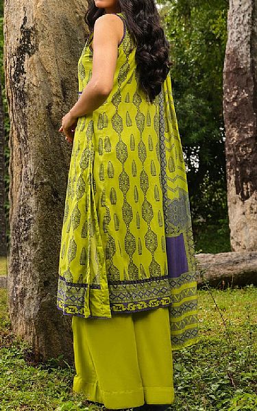 Alkaram Parrot Green Lawn Suit (2 Pcs) | Pakistani Lawn Dress in USA- Image 2