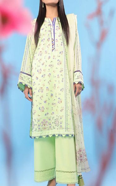 Alkaram Mint Green Lawn Suit (2 Pcs) | Pakistani Lawn Suits- Image 1