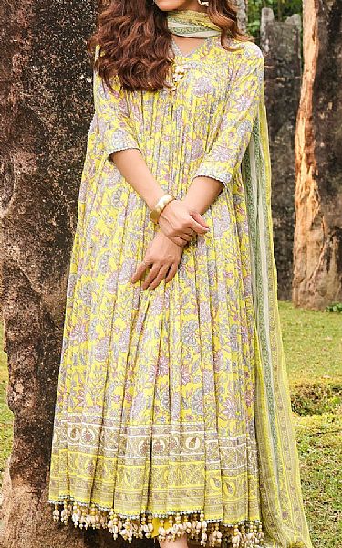 Alkaram Yellow Lawn Suit __2 Pcs__ Pakistani Lawn Dress in USA