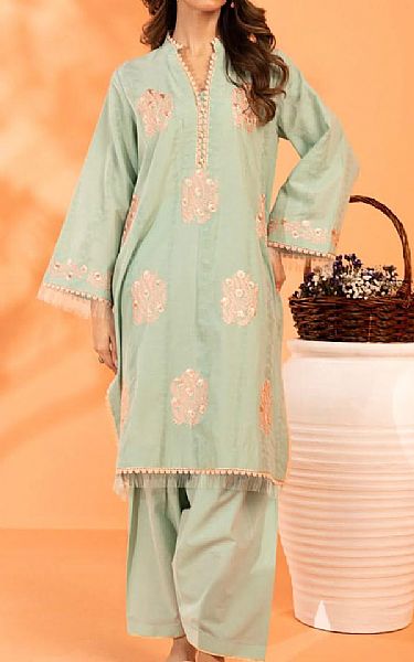 Alkaram Pistachio Green Jacquard Suit (2 pcs) | Pakistani Lawn Dress in USA- Image 1