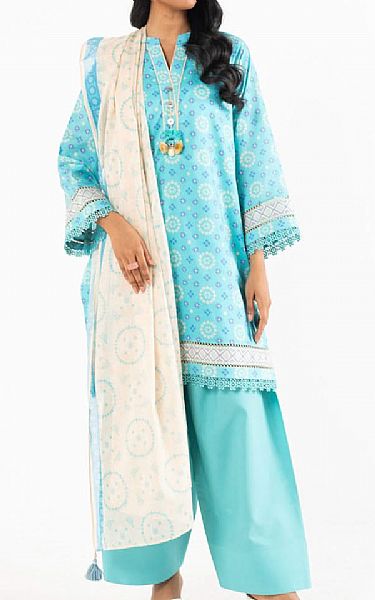 Alkaram Blueberry Lawn Suit (2 pcs) | Pakistani Lawn Dress in USA- Image 1