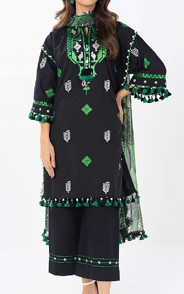 Alkaram Black Dobby Suit | Pakistani Lawn Dress in USA- Image 1