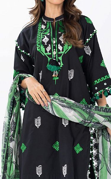 Alkaram Black Dobby Suit | Pakistani Lawn Dress in USA- Image 2