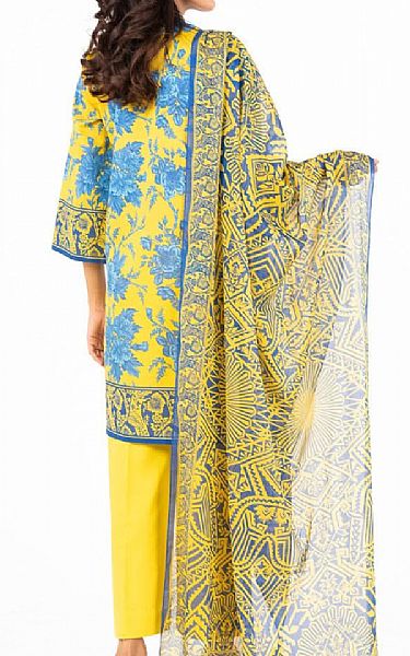 Alkaram Yellow Lawn Suit | Pakistani Lawn Dress in USA- Image 2