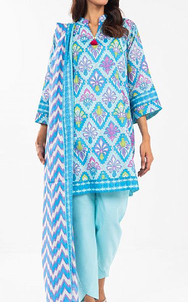 Alkaram Sky Blue Lawn Suit | Pakistani Lawn Dress in USA- Image 1