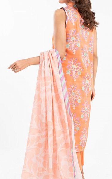 Alkaram Peach Lawn Suit | Pakistani Lawn Dress in USA- Image 2